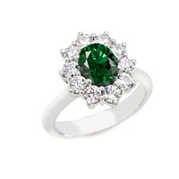 Anello Gazzola Gioielli Donna Contorno in Oro bianco Smeraldo 1.95 Ct AN-1641-80-1-13-S-OV-N9X7-G-SI - AN-1641-80-1-13-S-OV-N9X7-G-SI